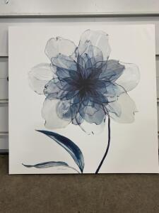 Carol Robinson Blue Floral Stretched Canvas Wall Art, 36"x36", Giclee Print, Signed, C5821326151