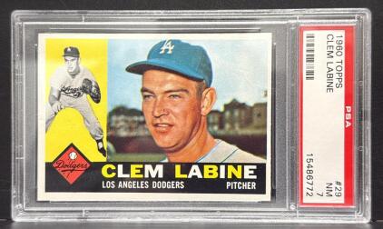 1960 Topps #29 Clem Labine Los Angeles Dodgers PSA 7 NM Vintage Baseball Card