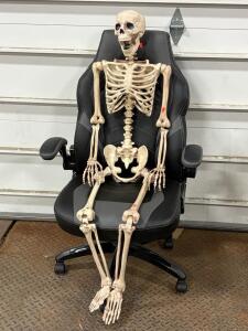 Emerge Ergonomic Gaming Office Chair, Racing Style, Black/Gray. Skeleton.