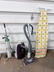 Norco Aluminum E-Size Portable Oxygen Cylinder with Regulator and Wheeled Cart & Kenmore Vaccuum & Iron Board