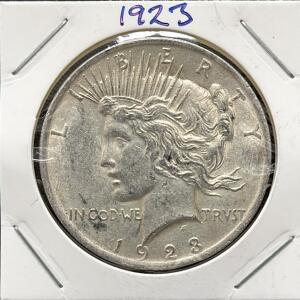 1923 Peace Silver Dollar, Philadelphia Mint, 90% Silver, Anthony de Francisci Design