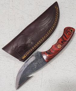 (1) Fixed Blade Cold Steel Gutting Knife With Resin Handle And Sheath