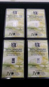 Benchmark (4) .999 Fine Silver 1 Grain Bars
