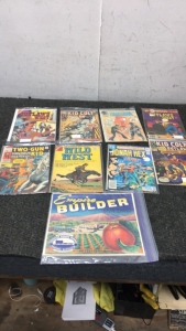 (8) Vintage Western Comics (1) Vintage Washington State Apples Advertisement