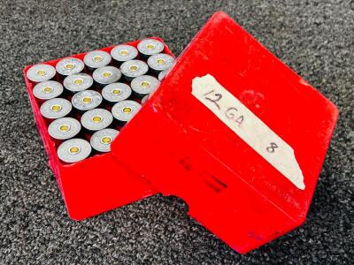 Estate 12 Gauge #8 Shot 2.75" Target Shells, 25 Round Red Plastic Case, 1 1/8 oz Lead