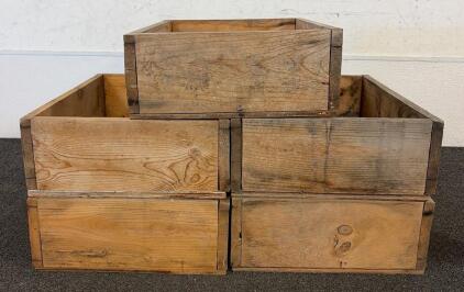 Stackable Wooden Storage Crates, Unfinished, Nail Construction