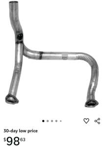 (2) Walker 40212 Exhaust Y Pipe 2.5" Outlet (OD) for Chevrolet S10