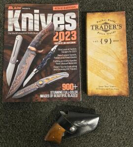 Trader's Price Guide Vol. 9 2010, Knives 2023 Reference Books & Small Wood Handle Knife w/ Sheath