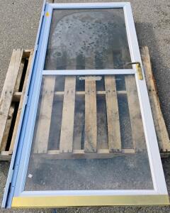 79 1/4" x 35" Inch Glass Door With Minimal Damage Screen On Upper Window