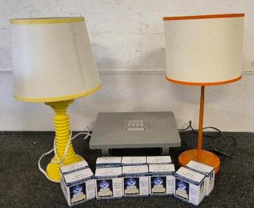 Desk Orange Lamp, Yellow Lamp, Foot Massager, Light Up Display Stand