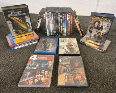 DVD Action/Comedy Movies (Fast and the Furious, Lord of the Rings, Denzel Washington Favorites) and many more