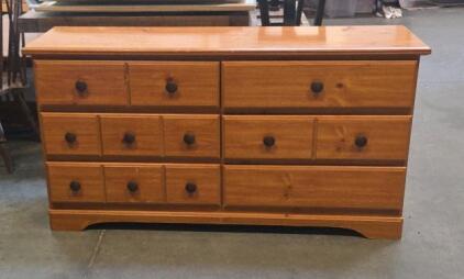 Standard Furniture Spice Pine 6-Drawer Dresser, Engineered Wood, 52"x16"x30", Model 3452