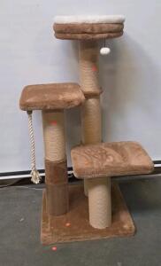 PetPals Cat Tree 38" Tall, 3 Platform Levels, Top Basket, Sisal Scratching Posts, Rope & Toy