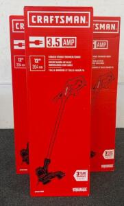 (3) Craftsman 12&rdquo; 3.5 AMP Corded String Trimmers/Edgers