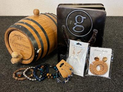 Garth Brooks The Entertainer 4-DVD Box Set, Brousseau Cellars Mini Barrel, 9 Fashion Jewelry Pieces