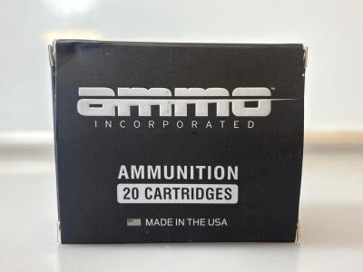 Ammo Inc .380 ACP 90gr JHP Hollow Point, 20 Rounds, Made in USA, Brass Case