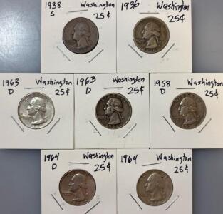 1963-D Washington Quarter 90% Silver, Denver Mint, 25&cent;, U.S. Coin