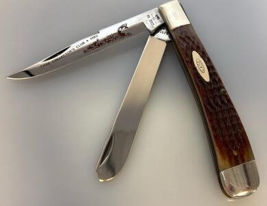 Case XX 1490 Collector's Club 1982 Folding Pocket Knife, Jigged Bone Handle, Dual Blades