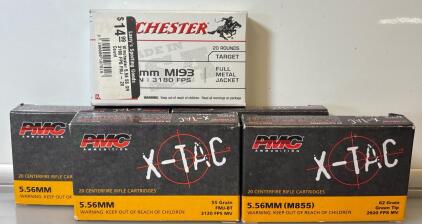 PMC X-TAC & Winchester 5.56mm NATO 55gr & 62gr FMJ 20-Round Boxes - Multiple Types