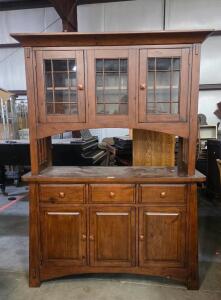 Mission-Style Solid Wood Buffet & Hutch Set