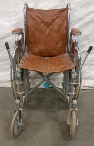Invacare Rolls Manual Folding Wheelchair, Chrome Frame, Vinyl Upholstery, 24" Rear Wheels