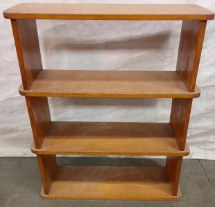 4-Shelf Medium Brown Wooden Bookcase, Approx. 36"x12"x48", Fixed Shelves
