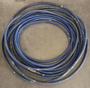 3/8" x 50 ft Blue Rubber Air Hose with Quick-Connect Couplers, Heavy-Duty Industrial Pneumatic