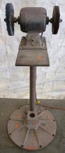 Industrial Pedestal Bench Buffer Polisher, Dual Wheel, 10" Wire & Cloth Wheels 1-1.5 HP