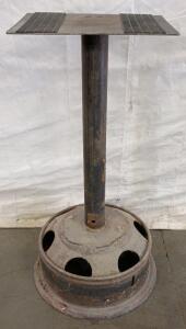 Heavy-duty Steel Welding Stand with Wheel Rim Base, 42" Height, 12"x12" Non-Slip Top