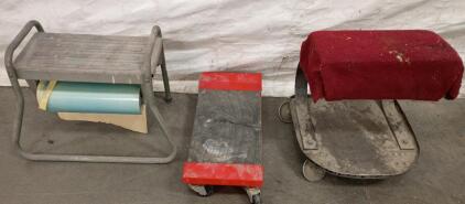 3M Scotch 12" Handy Masker 6014, Rolling Mechanic Seat, Creeper Shop Stool
