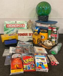 Large Household Game & Collectibles Lot &ndash; Monopoly, Peanuts Mugs, Nordic Ware, Sonic Figure