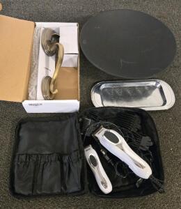 Wahl Clipper & Trimmer Set, Door Handleset Antique Brass, Serving Bowl & Tray