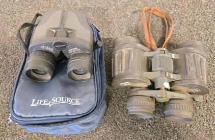 Vintage Sears 7x-15x Binoculars & Archer 6-12x25 Zoom Binoculars w/Case