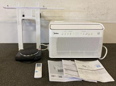 Midea MAW12V1QWT-C 12,000 BTU Window Air Conditioner, Remote, Bracket, Manuals