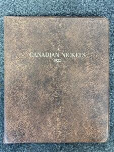 Canadian Nickel Album 1922&ndash;2006, 65 Coins, Rare Varieties, Partial Date Run, Collector Album