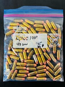 Bag Of .40 S&W 165gr Hollow Point Rounds, Mixed Manufacturer, Brass & Nickel Case, Ziploc Packaging