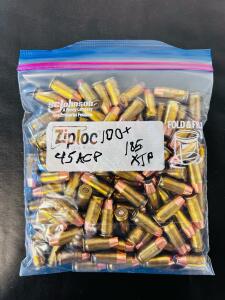 Mixed Brand .45 ACP 185gr JHP Ammunition, Brass Case, Loose Pack In Bag