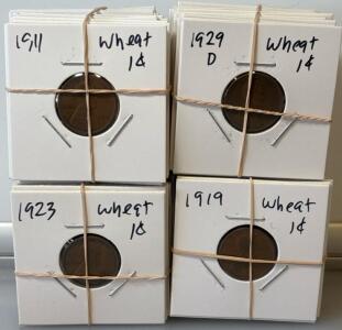 (100) Wheat One Cent Pennies 1909-1929