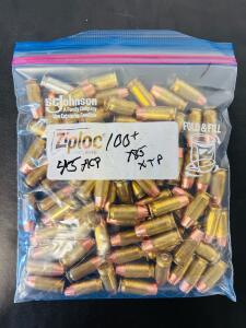 Mixed Brand .45 ACP 185gr JHP Ammunition, Brass Case, Loose Pack In Bag