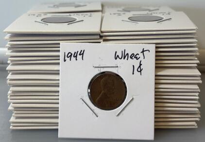 (100) Wheat One Cent Pennies 40s-50s