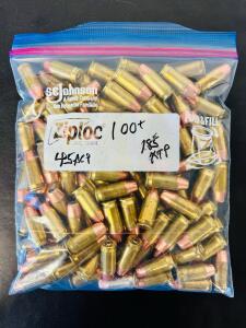 Mixed Brand .45 ACP 185gr JHP Ammunition, Brass Case, Loose Pack In Bag