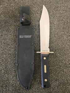 Schrade Old Timer SCPROM-16-31 Fixed-Blade 11" Bowie Knife, Black Handle, Nylon Sheath