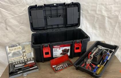 Hyper Tough Tool Box with Assortment of Tools