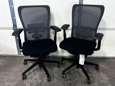 Haworth Zody Black Ergonomic Mesh Office Chairs, Adjustable Arms, Lumbar Support, 325 lb Capacity
