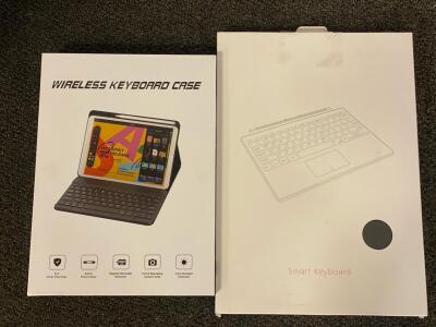 Wireless Keyboard Case for 10.2/10.5" Tablet, QWERTY, Touchpad, Backlit, Purple, X003041FPS