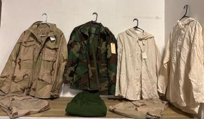 USGI M65 Woodland & DBDU Field Jackets, Pants, Overwhite Parkas Military Surplus Set Size Medium