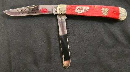 Case Christmas 2016 Trapper 6254 SS Red Bone Handle Nickel Silver Bolsters USA