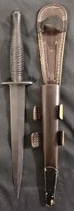Sheffield Fairbairn-Sykes Fighting Knife 3rd Pattern 1979, Leather Sheath, British Military