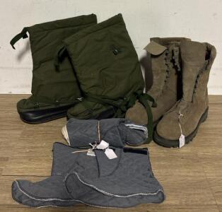 US Military Cold Weather Boot Set, Size 38 EU, Includes Overboots, Liners, Combat Boots