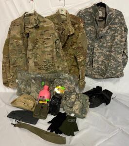 Military Clothing & Accessories &mdash; Size Medium Clothing, Tops & Bottoms, Pouches, Boots, Canteen & More